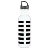 Black White Stripes Gold Sunflower - Aangepast Waterfles (Achterkant)
