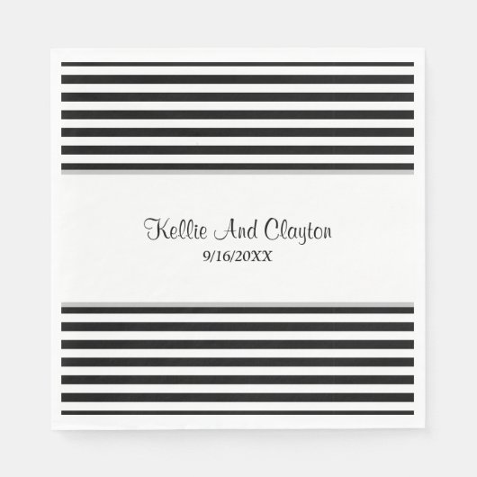 Black/White Stripes Napkins Servet (Voorkant)