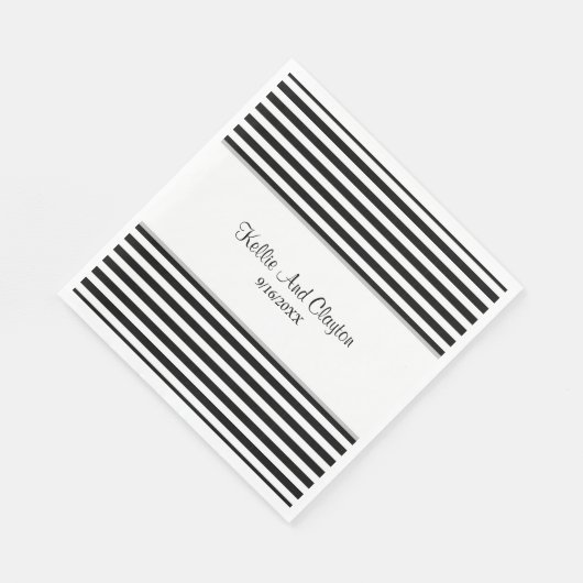 Black/White Stripes Napkins Servet (Hoek)