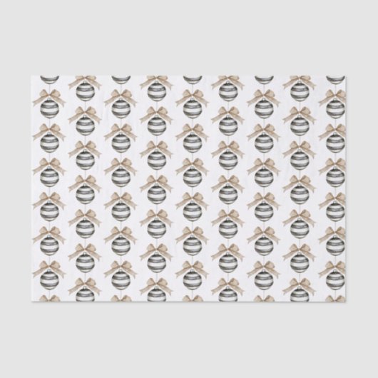 Black White Stripes Ornament Christmas Tissuepapier (Voorkant)