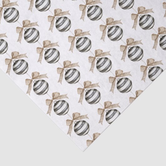 Black White Stripes Ornament Christmas Tissuepapier (Detail)