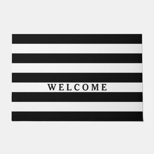 Black White Stripes Pattern {kies uw kleur} Deurmat (Voorkant)