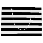 Black White Stripes Pattern {kies uw kleur} Groot Cadeauzakje (Achterkant)