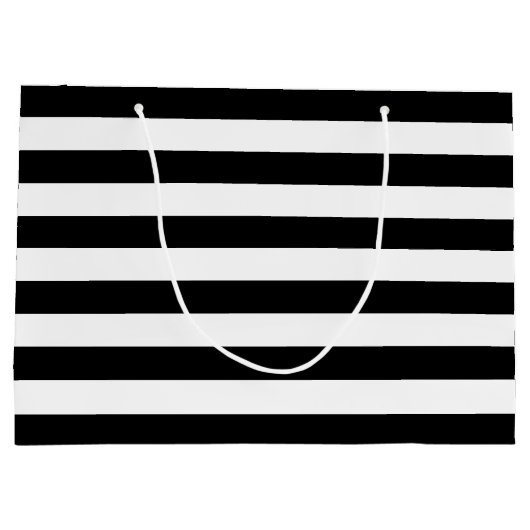 Black White Stripes Pattern {kies uw kleur} Groot Cadeauzakje (Achterkant)