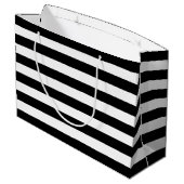 Black White Stripes Pattern {kies uw kleur} Groot Cadeauzakje (Achterkant Gekanteld)