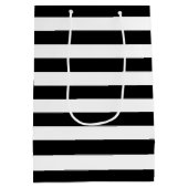 Black White Stripes Pattern {kies uw kleur} Medium Cadeauzakje (Achterkant)