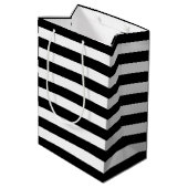 Black White Stripes Pattern {kies uw kleur} Medium Cadeauzakje (Achterkant Gekanteld)