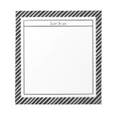 Black & White Stripes Personalised Name Notes Notitieblok (Voorkant)