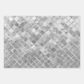 Black White Stripes Polka Dots Silver Foil Inpakpapier Vel (Voorkant 3)