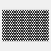 Black White Stripes Polka Dots Silver Foil Inpakpapier Vel (Voorkant)