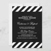 Black & White Stripes Rehearsal Dinner Invitation Kaart (Voorkant)
