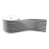 Black White Stripes Retro Minimalist Christmas Grosgrain Lint (Spoel)