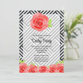 Black White Stripes Rozen Derby Horse Kaart (Staand voorkant)