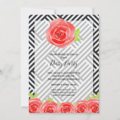 Black White Stripes Rozen Derby Horse Party Invite (Voorkant)