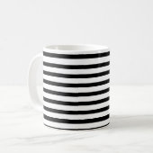 black-white stripes – schwarz-weiß gestreift koffiemok (Voorkant links)