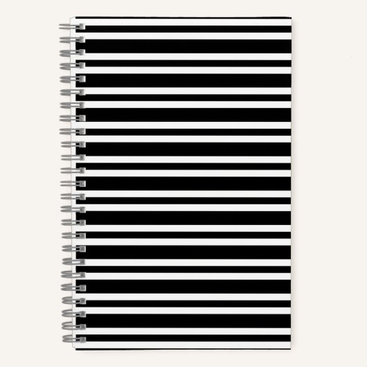 Black White Stripes Seamless Pattern Notitieboek (Voorkant)