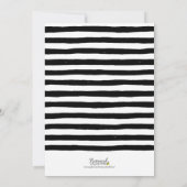 Black & White Stripes Sweet 16 Birthday Invitation Kaart (Achterkant)