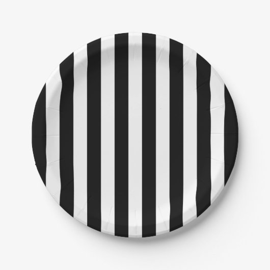 Black & White Stripes tijdens Halloween Papieren Bordje (Voorkant)