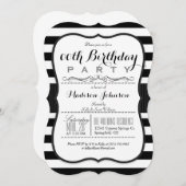 Black & White Stripes verjaardagsfeestje Kaart (Voorkant / Achterkant)