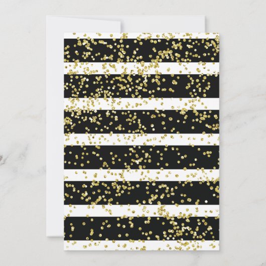 Black & White Stripes verlovingsfeest uitnodiging (Achterkant)