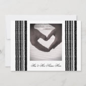 Black White Stripes Wedding-kaart Notitiekaartje (Voorkant)