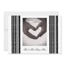 Black White Stripes Wedding-kaart