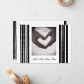 Black White Stripes Wedding-kaart Notitiekaartje (Voorkant / Achterkant in situ)