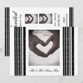 Black White Stripes Wedding-kaart Notitiekaartje (Voorkant / Achterkant)