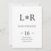 Black & White | Stylish Modern Save the Date Kaart (Voorkant)