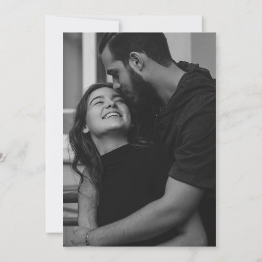 Black & White | Stylish Modern Save the Date Kaart (Achterkant)