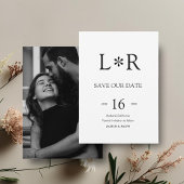 Black & White | Stylish Modern Save the Date Kaart