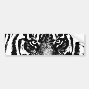 Black White Sumatran Borneo Tiger Eye Artwork Bumpersticker