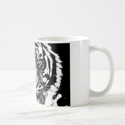 Black White Sumatran Borneo Tiger Eye Artwork Koffiemok (Rechts)