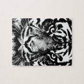 Black White Sumatran Borneo Tiger Eye Artwork Legpuzzel (Horizontaal)