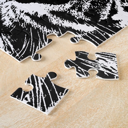 Black White Sumatran Borneo Tiger Eye Artwork Legpuzzel (Zijkant)