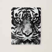 Black White Sumatran Borneo Tiger Eye Artwork Legpuzzel (Verticaal)