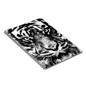 Black White Sumatran Borneo Tiger Eye Artwork Notitieboek (Rechterzijde)