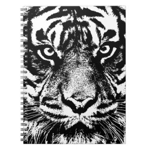 Black White Sumatran Borneo Tiger Eye Artwork Notitieboek