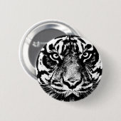Black White Sumatran Borneo Tiger Eye Artwork Ronde Button 5,7 Cm (Voorkant /achterkant)