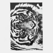 Black White Sumatran Borneo Tiger Eye Artwork Theedoek (Verticaal)