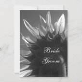Black White Summer Garden Sunflower Wedding Kaart (Voorkant)
