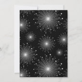 Black White Sunbursts Fireworks Reception Only Kaart (Achterkant)