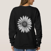 Black & White Sunflower Bloom Hoodie Trui (Achterkant)