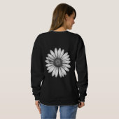 Black & White Sunflower Bloom Hoodie Trui (Achterkant volledig)