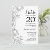 Black White Surprise 20th Anniversary Kaart (Staand voorkant)