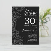Black White Surprise 30th Birthday Kaart (Staand voorkant)