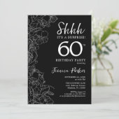 Black White Surprise 60th Birthday Kaart (Staand voorkant)