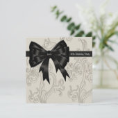 Black White Swirl 40e verjaardagsfeestje Kaart (Staand voorkant)