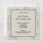 Black White Swirl 40e verjaardagsfeestje Kaart (Achterkant)