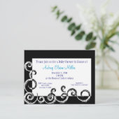 Black & White Swirl Baby shower Uitnodiging (Staand voorkant)